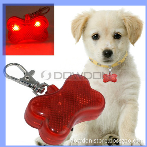 Bone Shape Pet LED Dog Tag Safety LED Flash Collar Light (DT-001)
